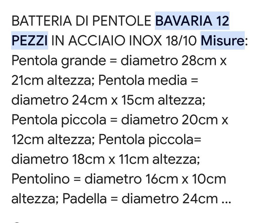 Batteria bavaria 12 bezzi
